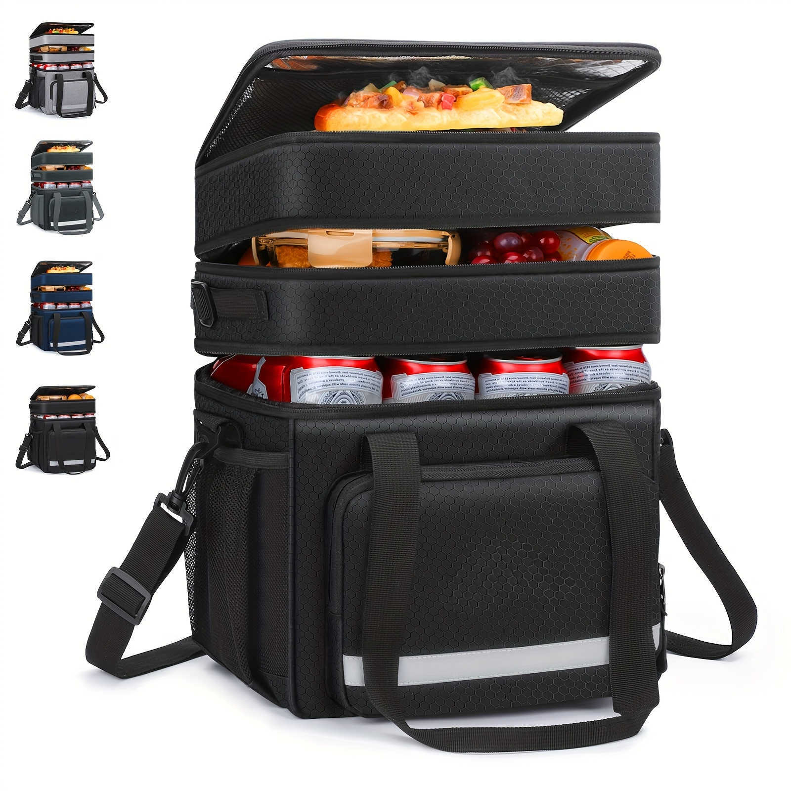 Borsapolter Insated A Prova Di Perdite Borsa Porta Pranzo Con Fodera In Pvctracolla Regolabile E Tasche Laterali In Rete J260731-image