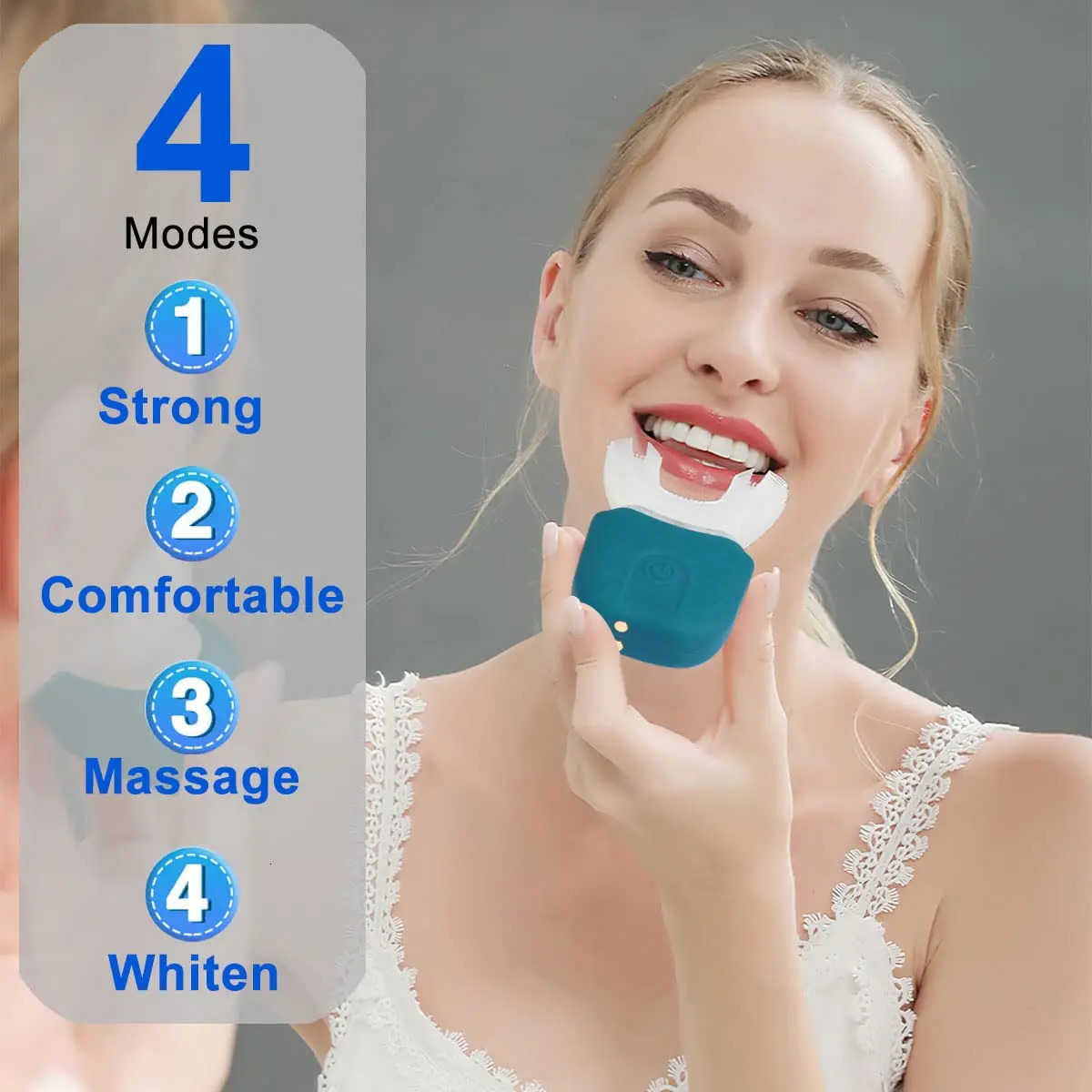 Adult U-shaped Automatic Toothbrush 360 Full Mouth Wireless Charging Waterproof Brush Ultrasonic Electric Toothbrush 260730BJ - view 3