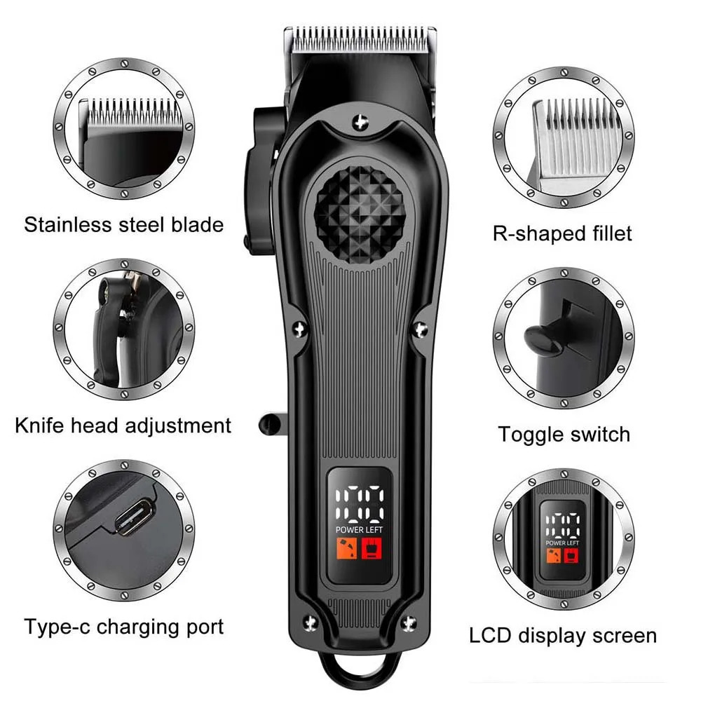 Professional Hair Clipper for Men Electric Barber Cordless Rechargeable Cutting Clippers Mens Tools 260731 - view 3