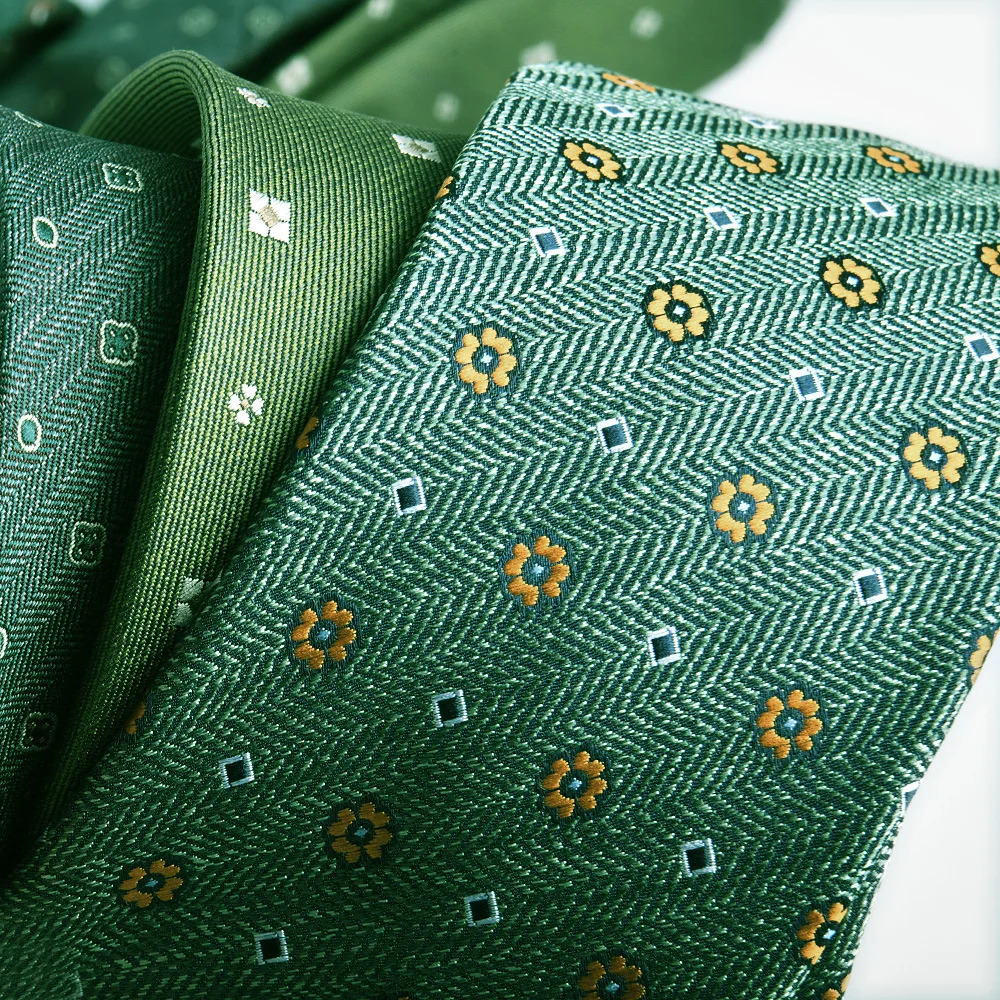 corbatas para hombre green tie for man 7cm cravatta uomo elegante Mens y ties corbata Floral Print necktie Wedding Necktie 260725 - view 3