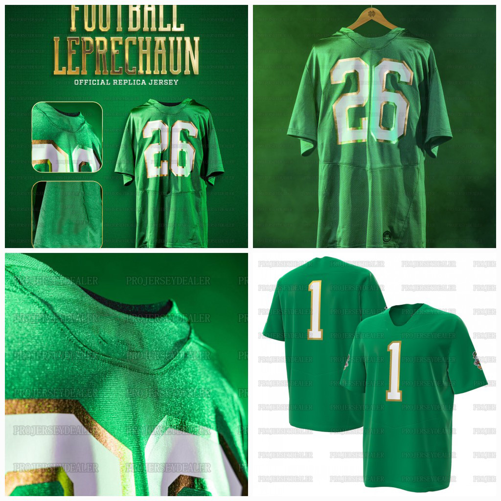 4 Jeremiyah Love 2026 Kelly Green Jersey Cj Carr Riley Leonard Faison Leonard M…