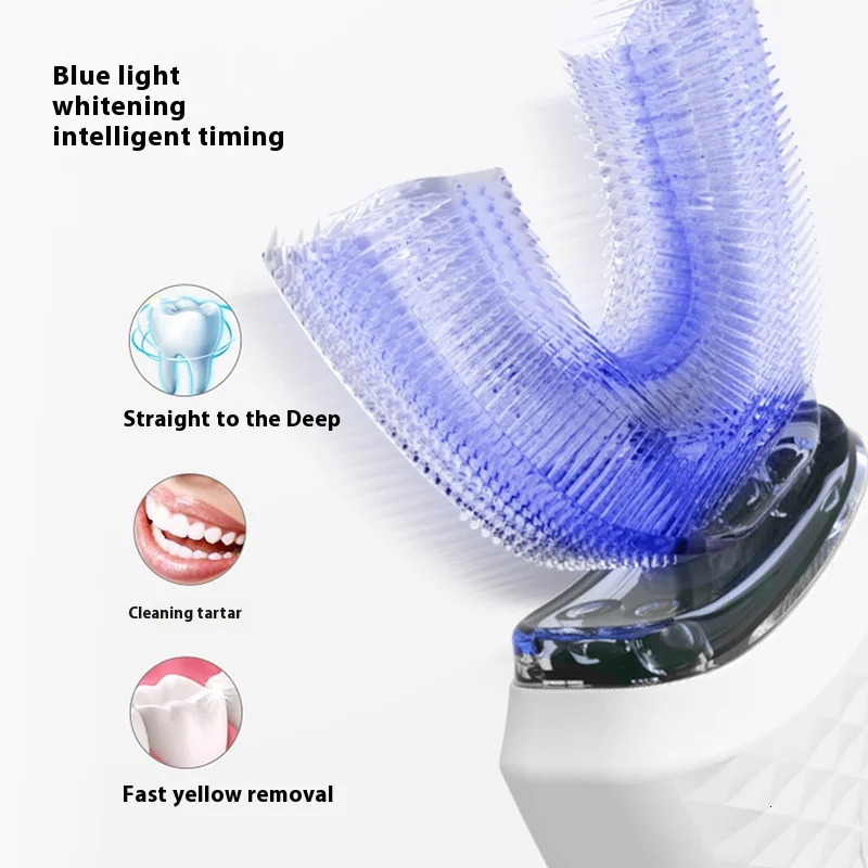 Adult U-shaped Automatic Toothbrush 360 Full Mouth Wireless Charging Waterproof Brush Ultrasonic Electric Toothbrush 260730BJ