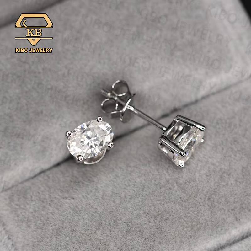 Factory Wholesale Hip Hop Luxury Jewelry Men Women Stud Earrings 925 Silver VVS D 3CT Oval Cut Moissanite Diamond Earrings - view 3