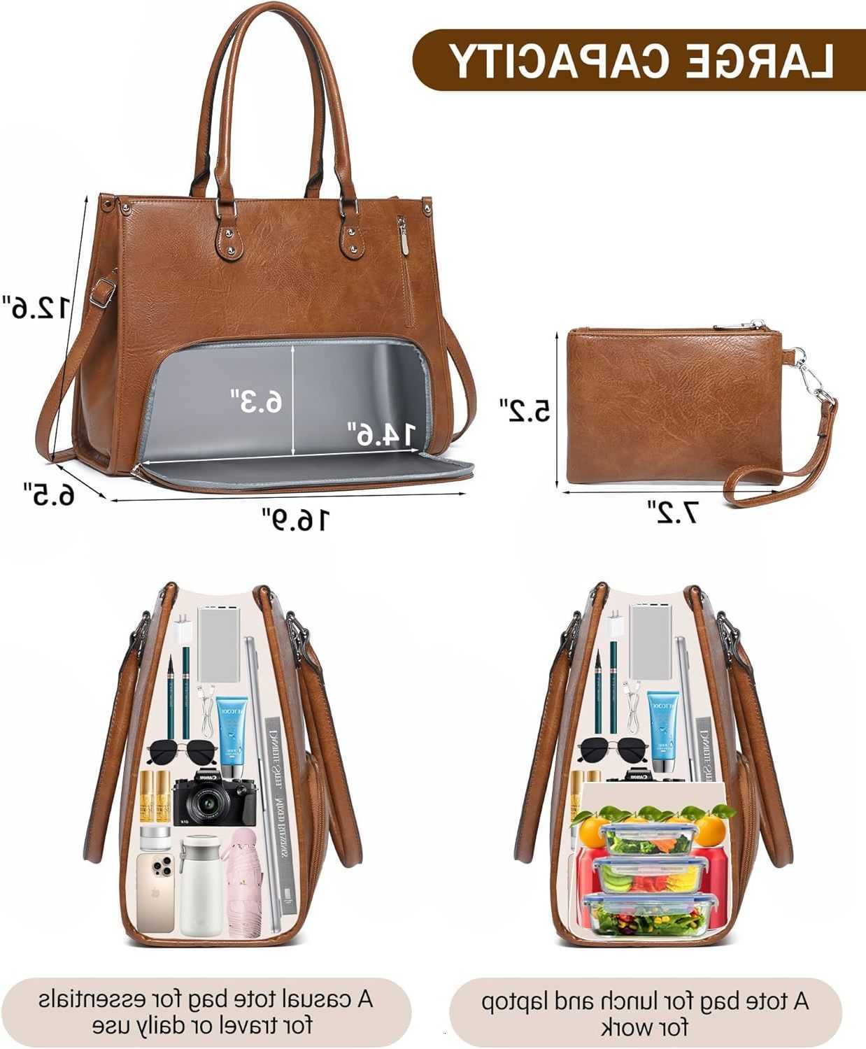 Borsa Tote Per Laptop 2 In 1 Con Scomparto Per Il Pranzo Integrato Per Borsa Da…