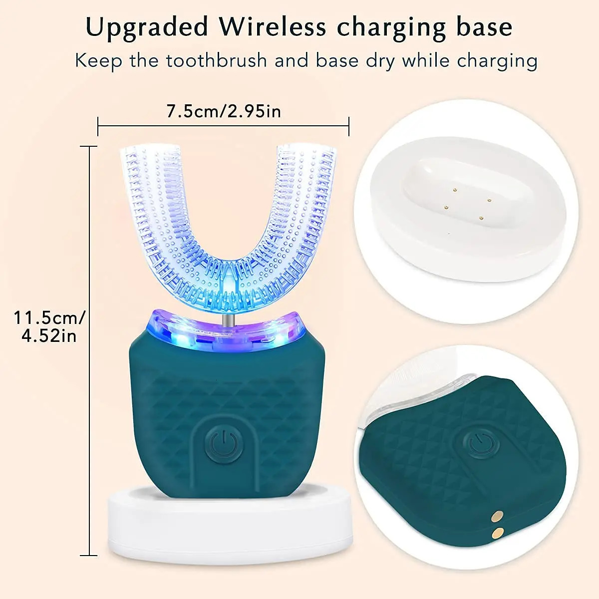 Adult U-shaped Automatic Toothbrush 360 Full Mouth Wireless Charging Waterproof Brush Ultrasonic Electric Toothbrush 260730BJ - view 7