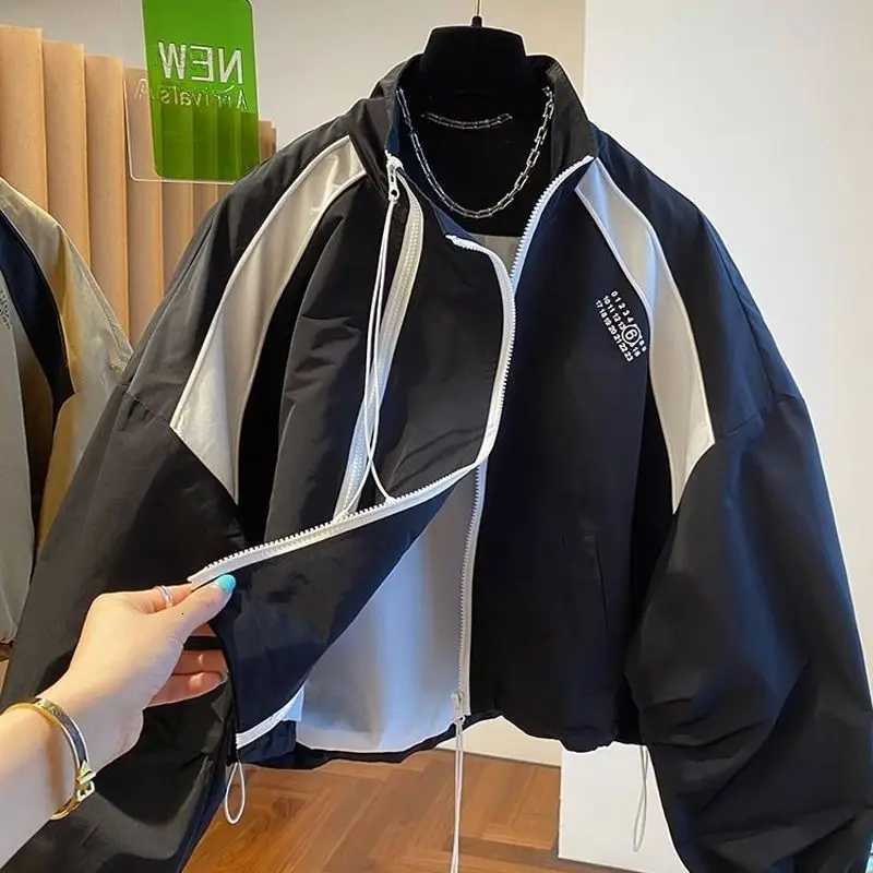 Design Niche Zipper Loose Casual Stand Collar Windbreaker Jacket Spring and Autumn Short Jacket TopT260731 - view 5