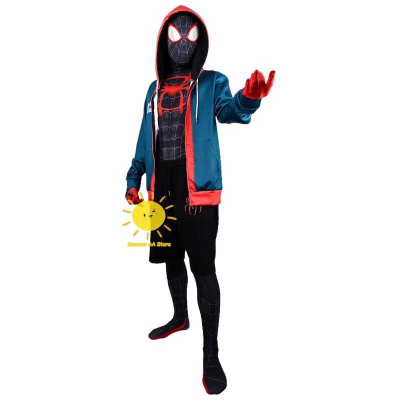 Disney BEAST KINGDOM Spider Miles Morales Cosplay Halloween Jacket Bodysuit Mask Party Costume Suits Spider Miles Fantasy for Unisex C260815 C260731 - view 3