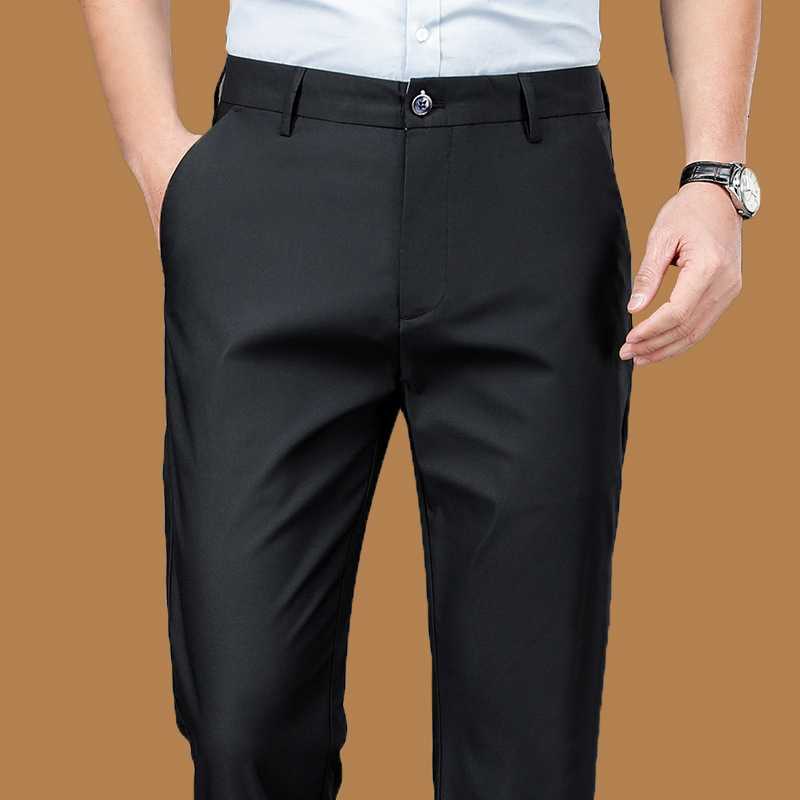 Wholesale Casual Dress Long Men's Thin Stretch Slim Non-Iron Business Formal Suit Pants Trendy - view 9