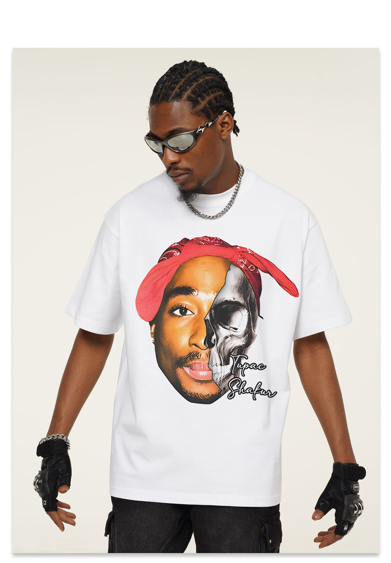 Oversize 5XL 2026 washed T-Shirt Summer Tupac American Street Style Washed Vintage Heavyweight Trendy Brand T-Shirt with Direct Print Round Neck Short - view 8
