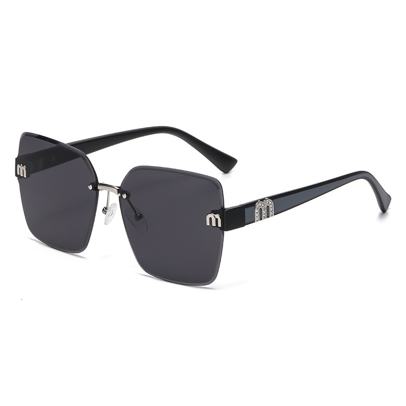 Luxury Brand Designer Sunglasses Aierma's New Square Sunglasses Women Are Stylish And Sophisticated, A Popular Item On Tiktok, Frameless With Cut - view 6