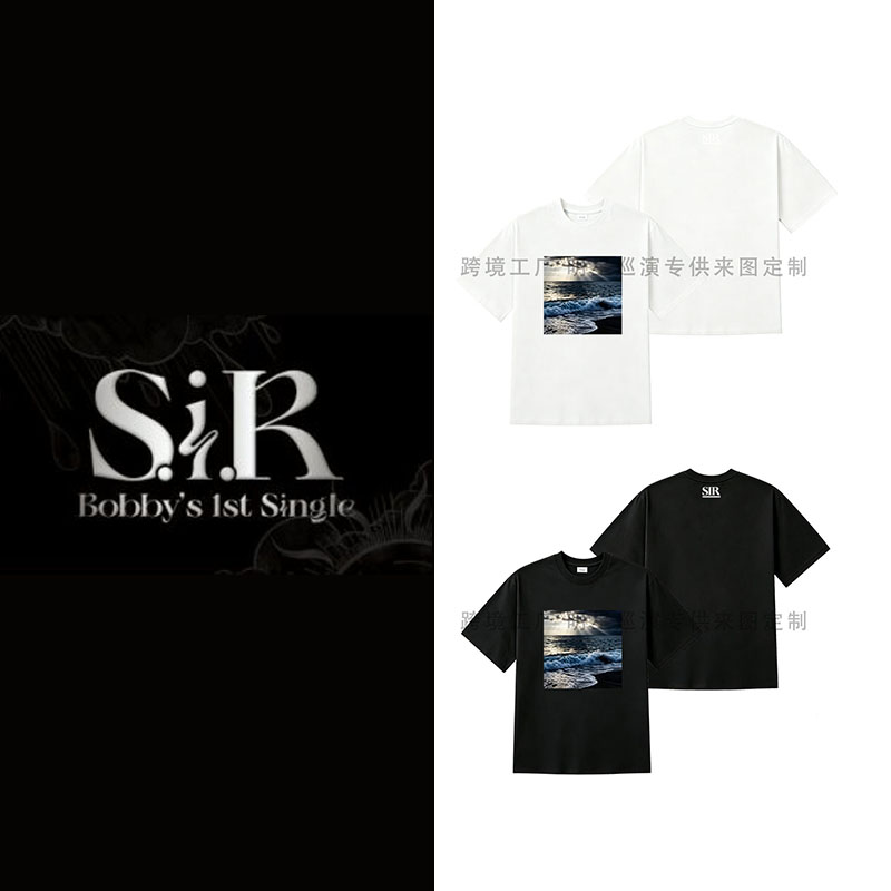 Bobby Kim Jiwon Wave Scenery Print T-Shirt Per Donna E Uomo, Ikonic Fan Merch, Design Personalizzabile, Materiale In Cotone-image
