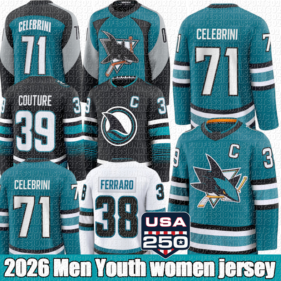 San Jose Sharkss Jersey 71 Macklin Celebrini 39 Logan Couture Mikael Granlund William Eklund California Fabian Zetterlund Mackenzie Blackwood Shark