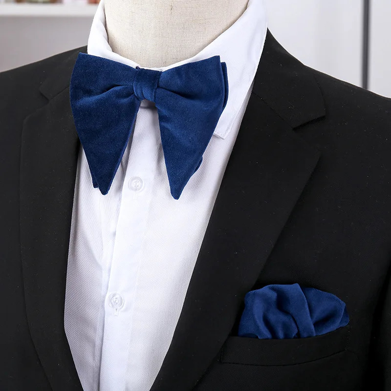 Fashion Velvet Big Bowties Flannelette Large Size Bow Ties For Men Formal Dress Handkerchief Wedding Party Tuxedo Groom Bow Knot 260730 - view 4