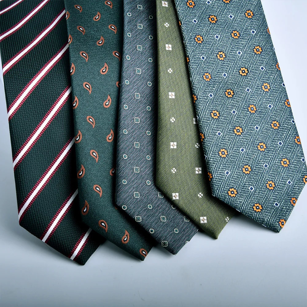corbatas para hombre green tie for man 7cm cravatta uomo elegante Mens y ties corbata Floral Print necktie Wedding Necktie 260725 - view 5