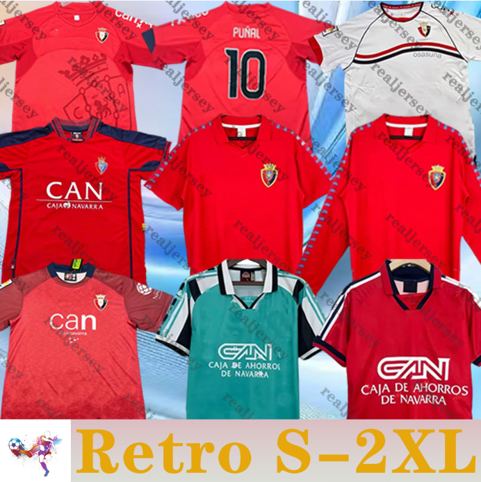 1995 1996 Retro Atletico Osasuna Soccer Jerseys PUNAL DAVID CHIMY Home Red Away 00 01 04 05 Special Edition Vintage 2011 2012 Football Shirts Short Sleeve men Uniforms