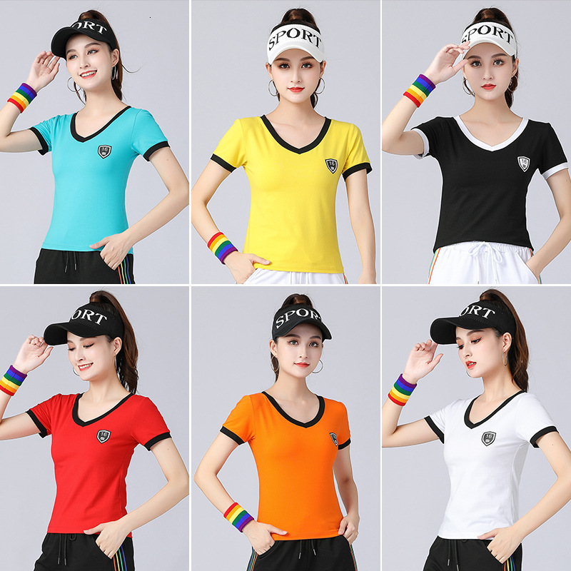 2022 Beijia Nanli square dance clothing spring and summer short sleeve T-shirt letter pants square dance sportswear 210518