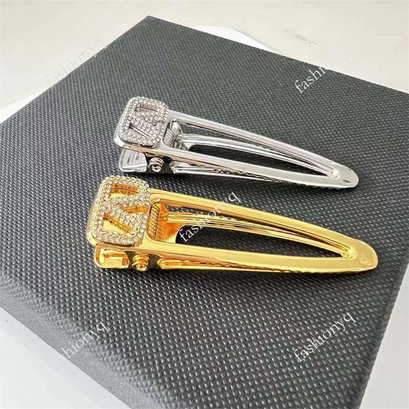 New Popular Walenjia V Shaped Full Diamond Bangs Clip Personalized Versatile Fashionable Designer Simple Ins Style Hair Accessory