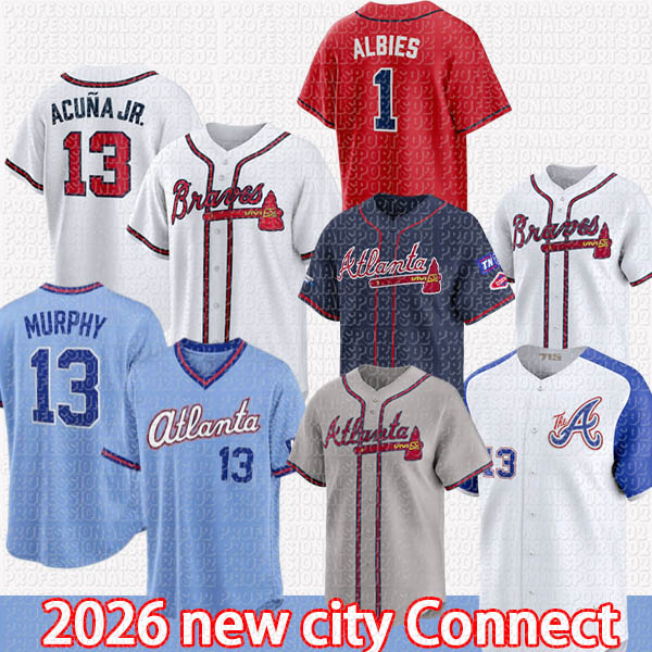 Atlantas Braves Jersey 13 Ronald Acuna Jr. #1 Albies #51 Sale #27 Riley #28 Olson #24 Kelenic #55 Elder Baseball Jerseys