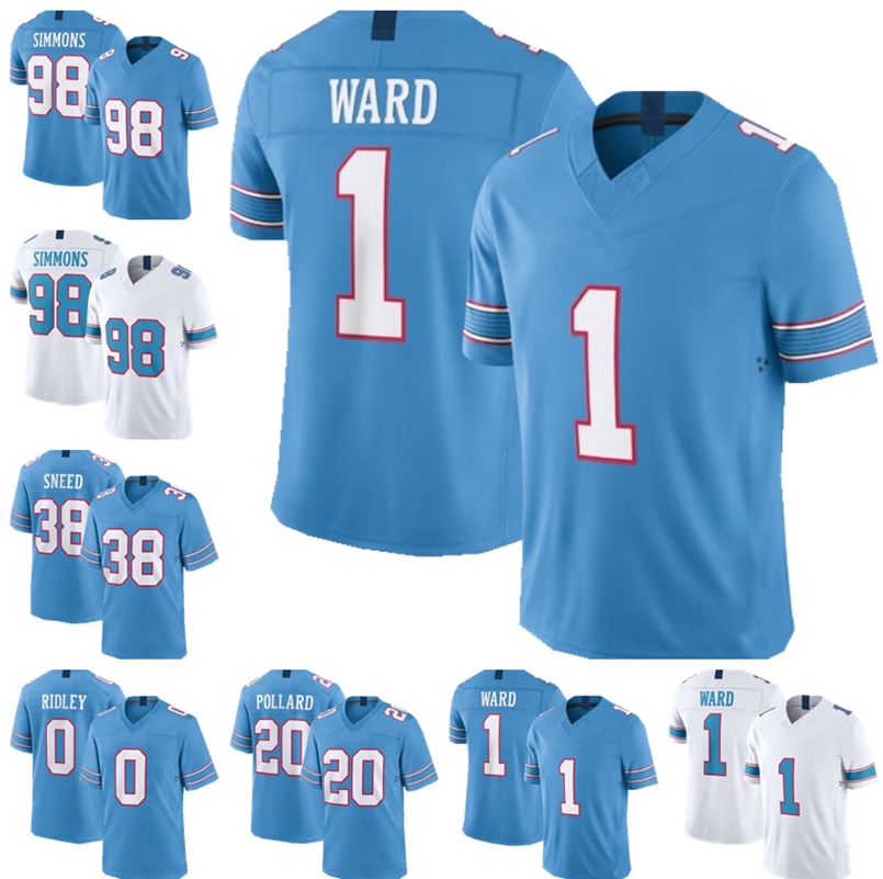 2026 New Cameron Ward Football Jersey Calvin Ridley Jeffery Simmons Eddie George Steve McNair Pollard