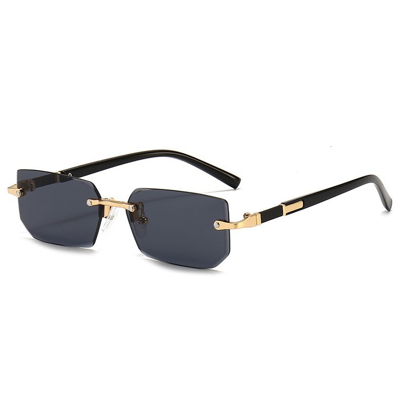 New metal-cut edge frameless square personalized designer style sunshade sunglasses