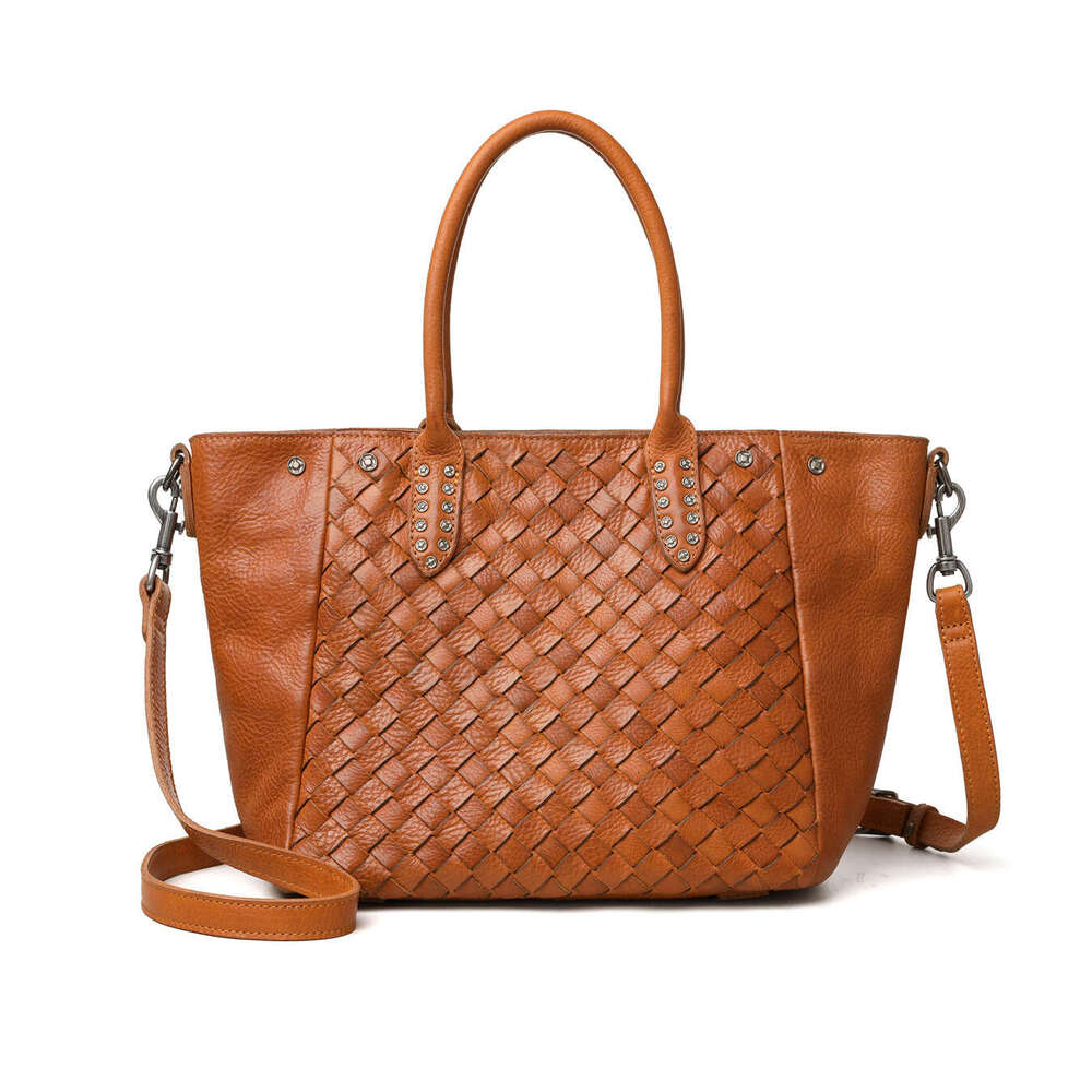 2026 New Women's Light Luxury Niche Genuine Leather Woven Handbag, High-End Fashion Shoulder Crossbody Bag SENYY