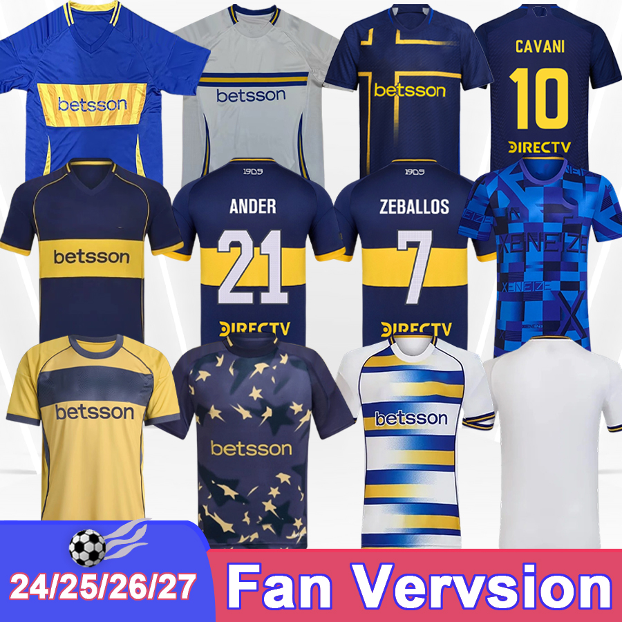 2024 25 26 27 Boca Juniors Mens Soccer Jerseys ZENON PAREDES CAVANI ZEBALLOS GIMENEZ Home Away 3rd GK Football Shirts Short Sleeve Adult
