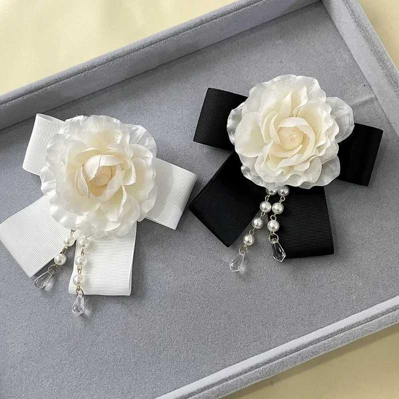 Handmade Camellia Flower Brooch Pearl Tassel Bow Tie Korean Fashion Corsage Collar Pins Wedding Party Jewelry Badge Accessories Z260401