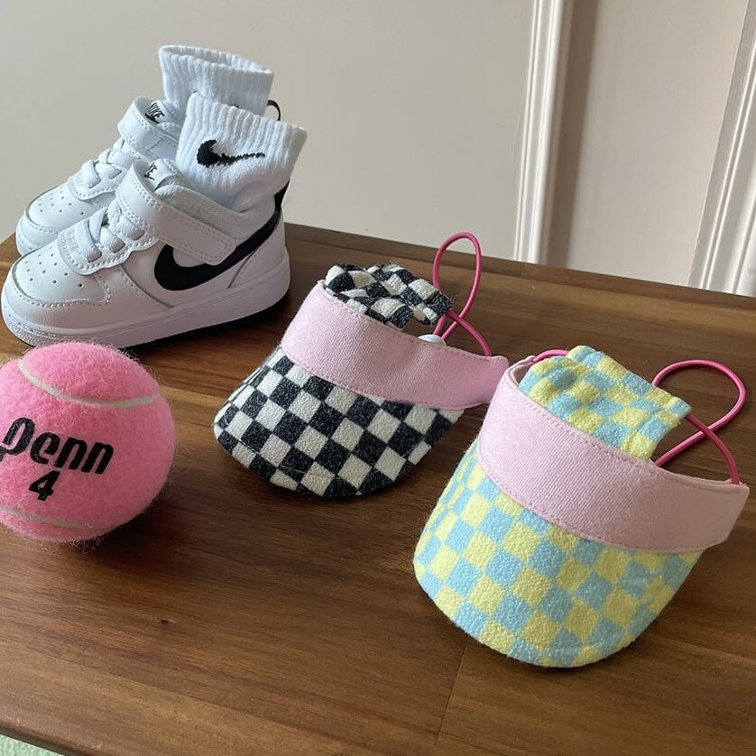 Pet Clothing Ins Style Autumn Winter Korean Tennis Prince Series Hat Color Blocked Checkered Skirt T Shirt Warm Apparel For Dogs