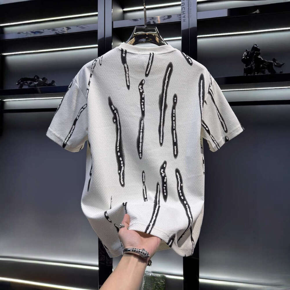 European High-End Embroidered Cartoon Short-Sleeve T-Shirt For Men Trendy Brand Lightweight And Breathable New Summer Men's Half-Sleeve Shirt Lua