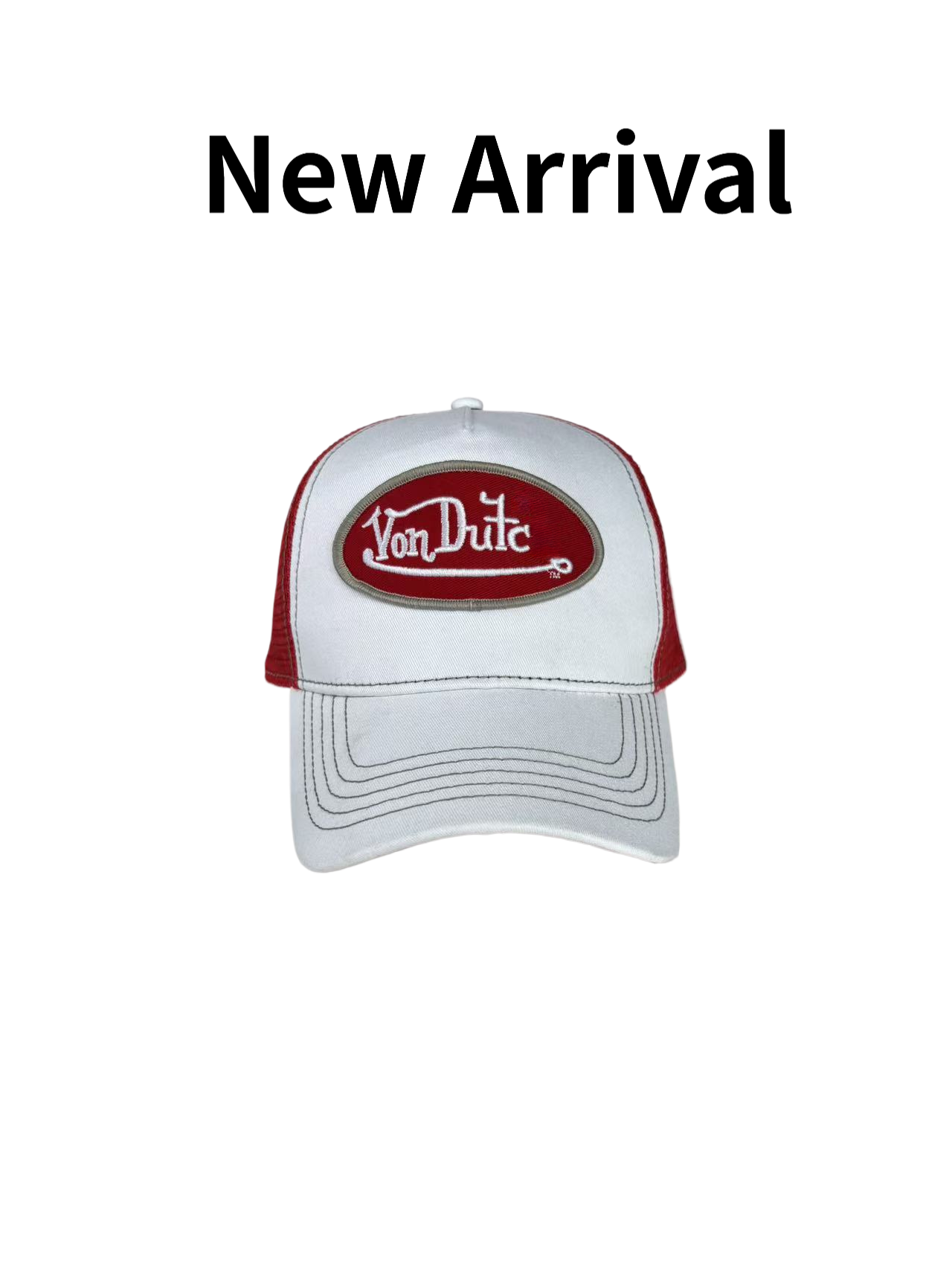 Structured mesh baseball cap for male and female truck drivers, embroidered adjustable classic duckbill cap