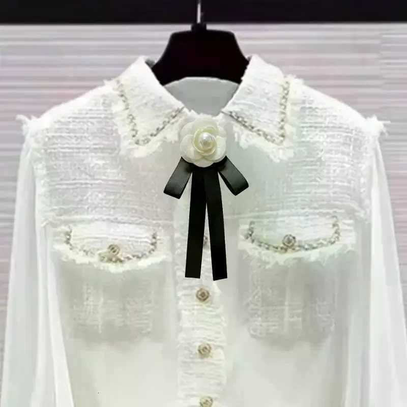 New Black Bowtie Ribbon Bow Brooch Fabric Camellia Flower Brooch Pins Vintage Wedding Party Brooches For Women Accessories Z260401