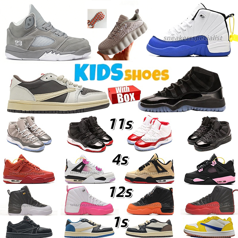 Kids Shoes kids sneakers kids trainers Basketball shoes WOLF GREY MIND 002 Gamma Blue Black Cat trainers Toddler boy girls Thunder Children outdoor athletic