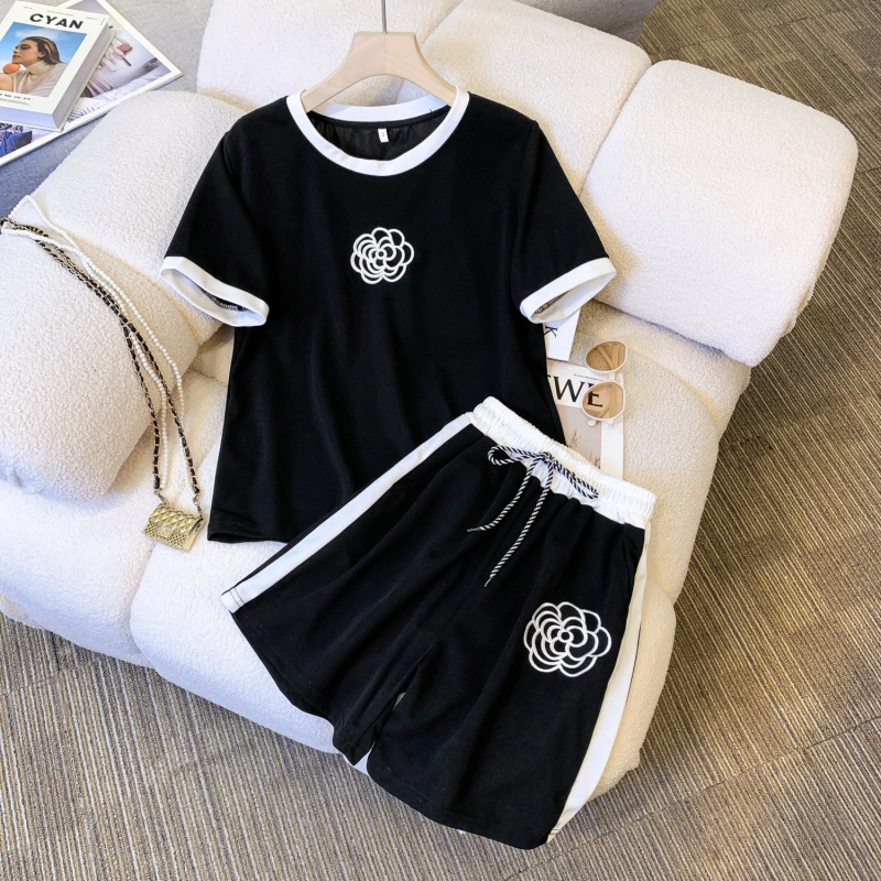 Luxury Brand Designer Clothes Luxury Brand Designer Clothes Women's Summer 2025 New Sports Casual Outfit, Short-Sleeve, Street-Fashionable, Styli