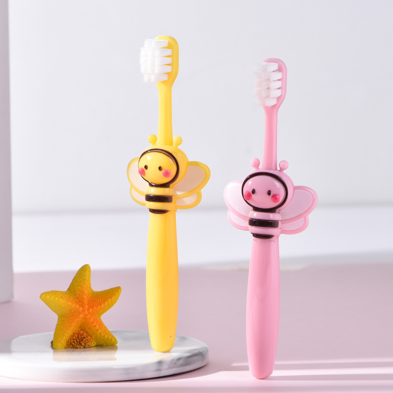 Cartoon Bee Kids Toothbrush Soft Bristles For 0-12 Years Old Baby Home Use