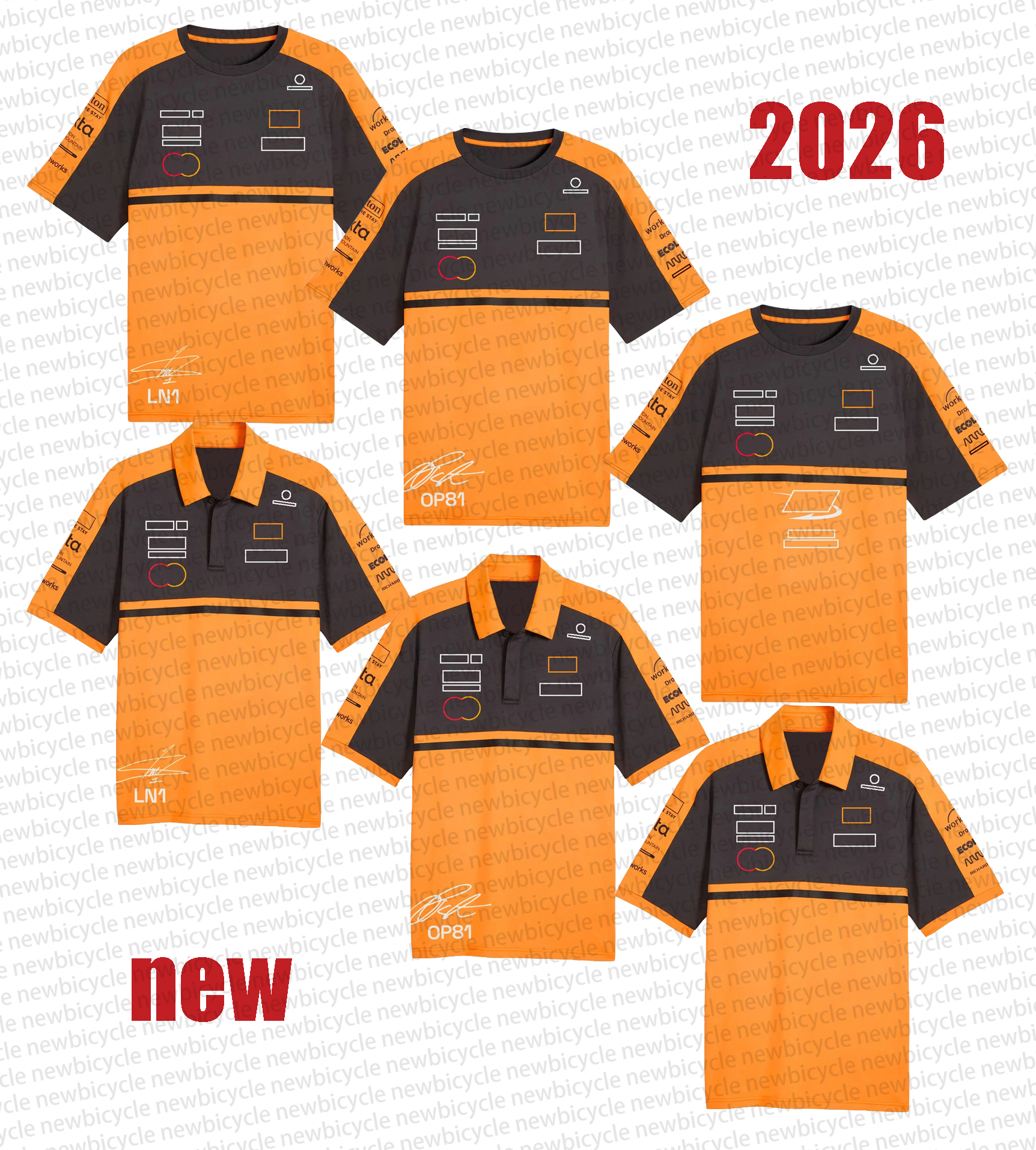 F1 2026 Team T-shirt Latest Formula 1 Team and Partner Racing Logos T-shirt F1 Racing Officially Same Fans Replica Polo Shirt Short sleeve Tee plus size customization