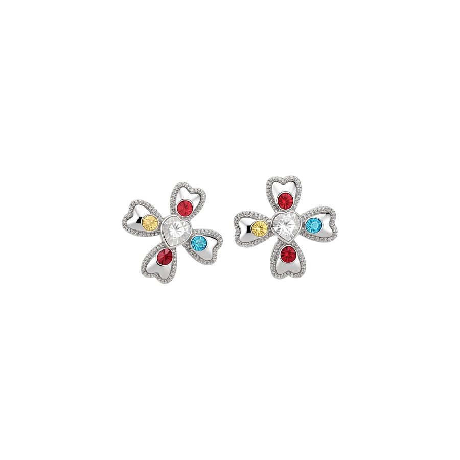 Sweet cool ins-style zirconia cross flower bracelet and earrings light luxury high-end jewelry set, niche stylish accessories - view 9