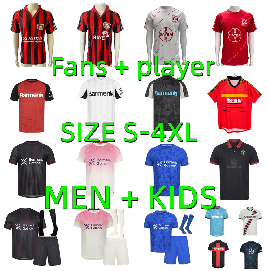 24 25 26 Leverkusen Soccer Jerseys 2024 2025 2026 Home Away Wirtz GRIMALDO BONIFACE PALACIOS SCHICK TILLMAN 00 01 02 Retro Football Shirt Men kids Kits Player version