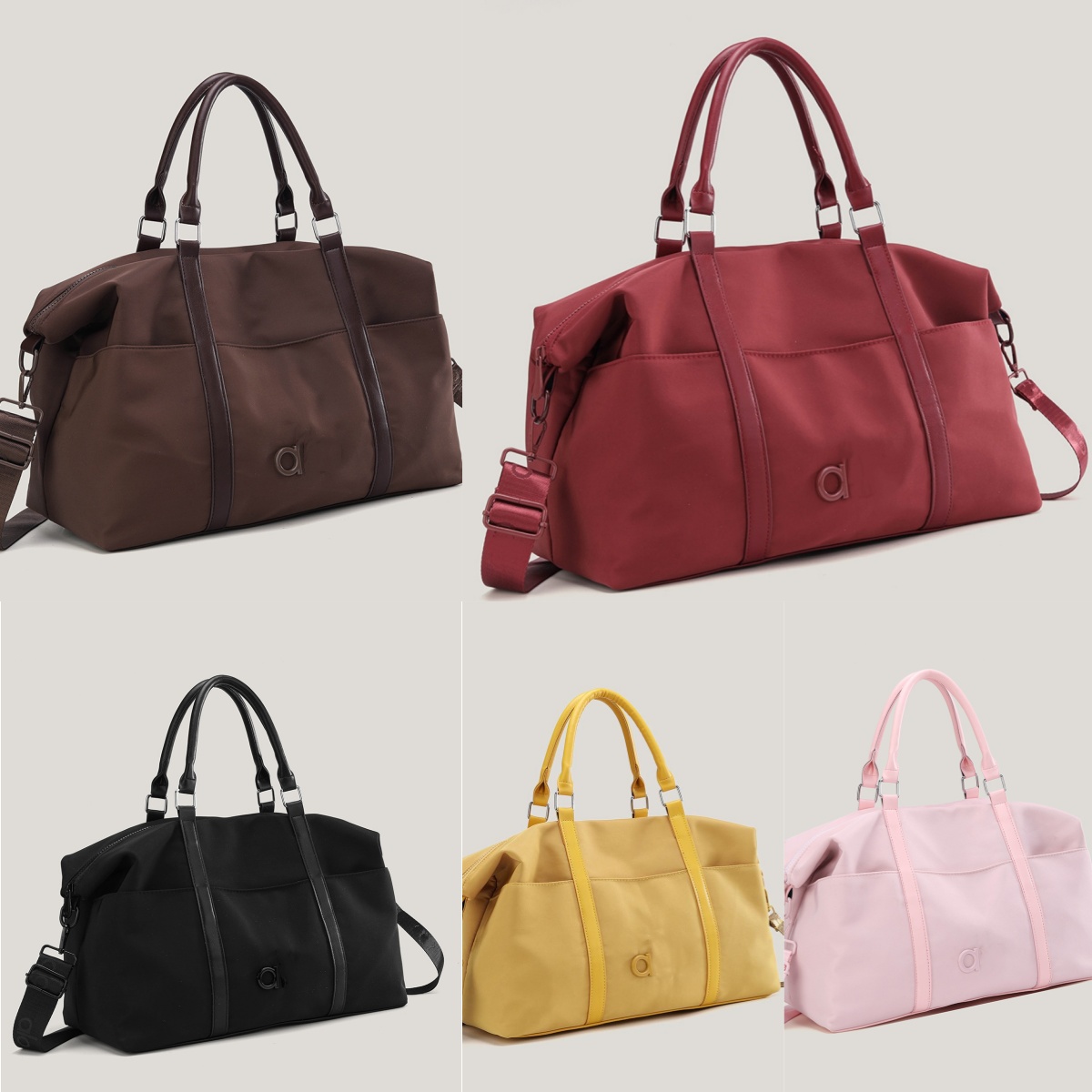 A2045 Large Capacity Hand-Held Luggage Bags Durable Women's Athletic Travel Tote with Adjustable Strap