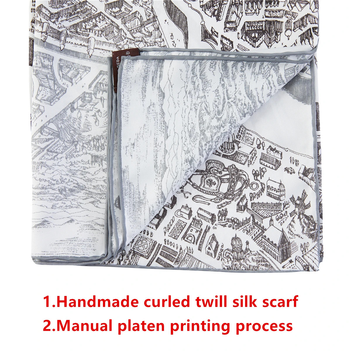 90cm Horse Printing Scarf Women y Bandana Handmade Curled Twill Silk Square Hijab Scarf Foulard Head Scarves Shawl 260331