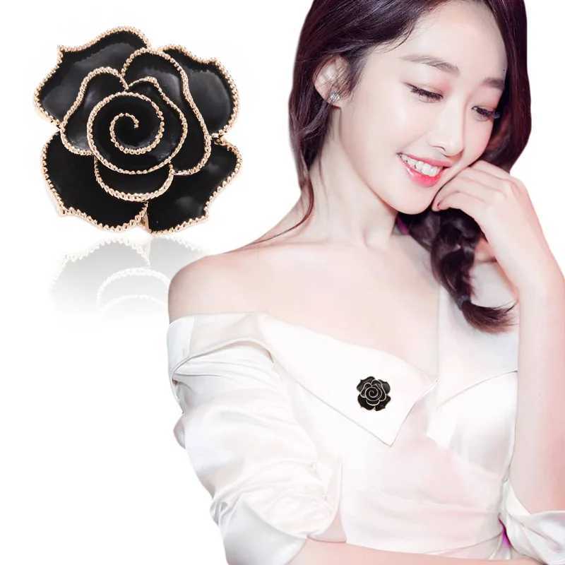 Trendy Camellia Women Brooch Elegant Flower Pins Female Wedding Party Daily Coat Dress Scarf Clothing Accessories Jewelry Gift Z260401