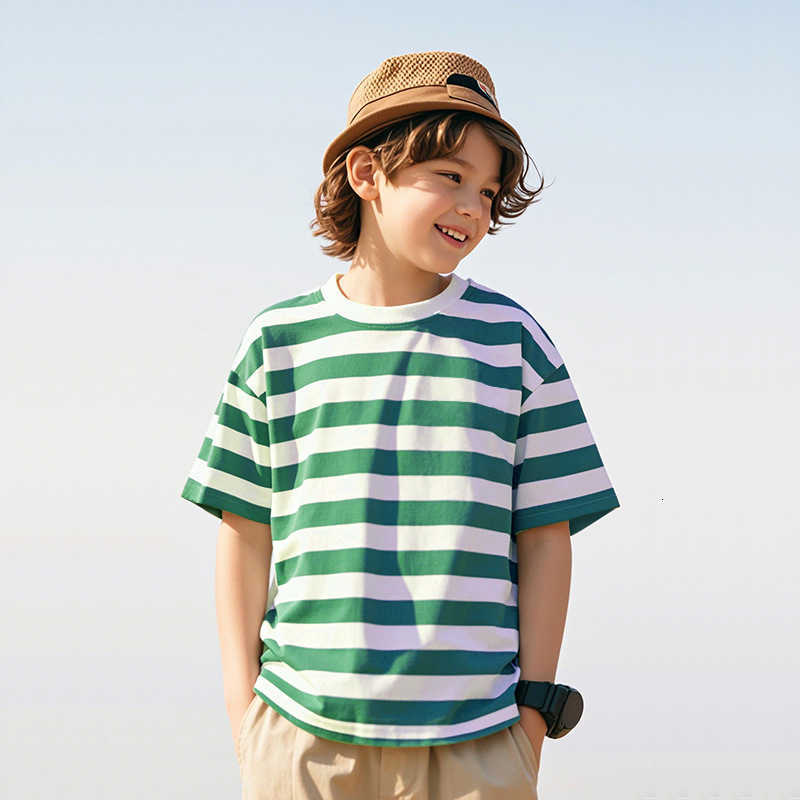 T-shirts T-shirts Summer Striped Short Sleeve T-Shirt for Boys, Trendy Brand, Ins Style Niche Half Sleeve Casual Children's Top