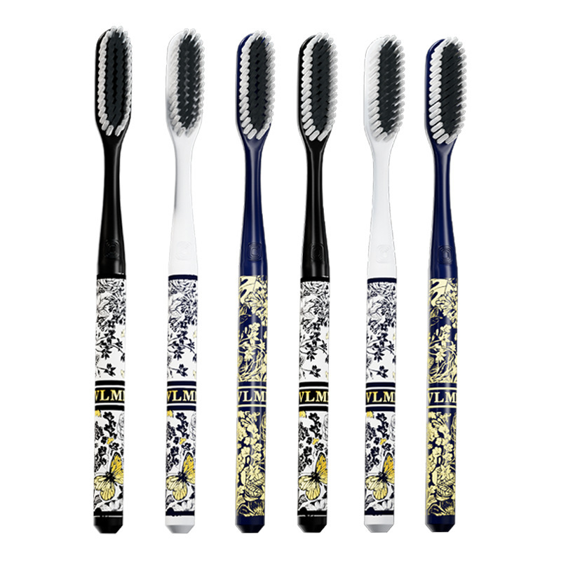 Toothbrush Floral Extra Long Hair High End Texture Ultra Fine Soft For Home And Couples High Value Luxurious Gift Box