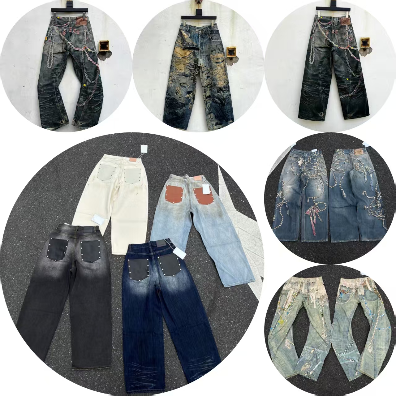 stacked jeans men acnestudiosjeans baggy jeans acnesst washed American straight-leg vintage mud-dyed dirt-stained loose jeans for men and women, long pants