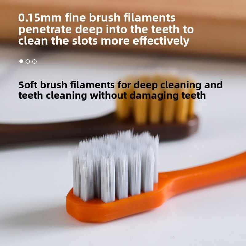 Toothbrush Royalead Luxury Adult 6 Piece Set Home Use Light Luxury Gift Box Wide Head Soft Bristle Brown Checkerboard Print