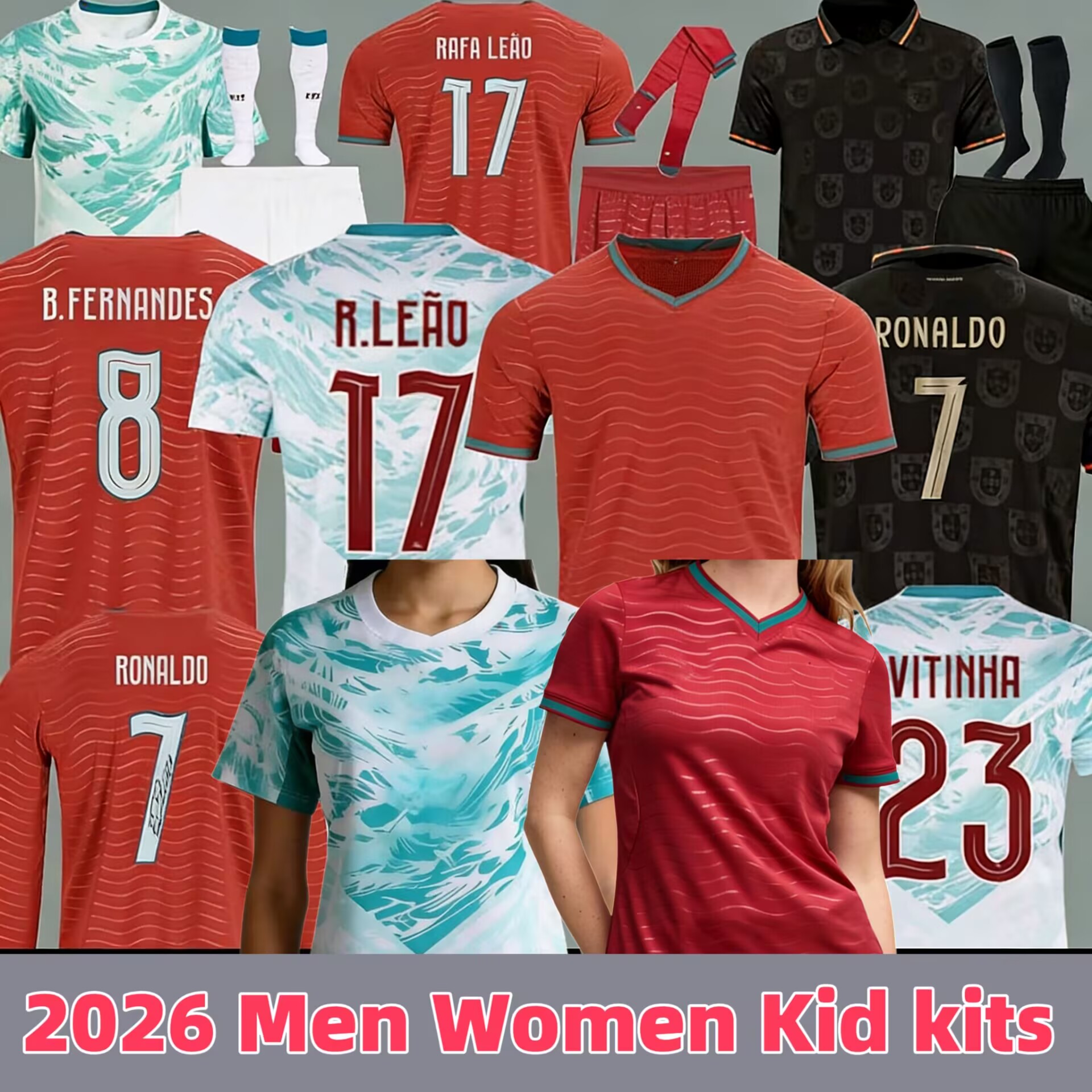 2026 World Cup kit maillot Portugal enfant Kids RONALDO Soccer Jerseys JOAO FELIX Home Away B.FERNANDES football jersey BERNARDO G.RAMOS VITINHA Camisa de futebol