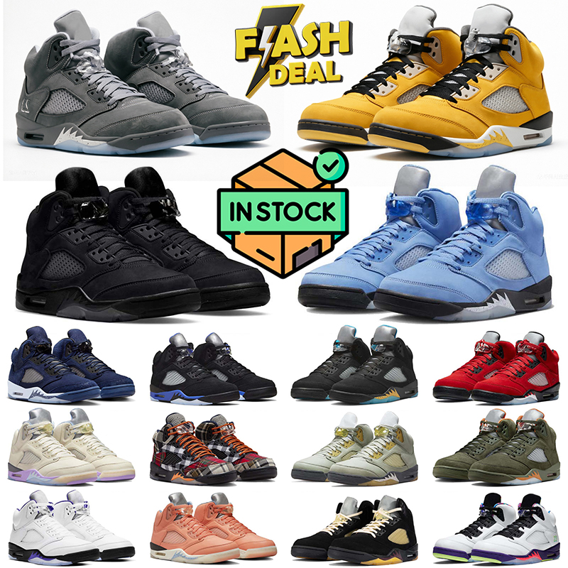 Designer shoes 5 Basketball Shoes 5s for Men Wolf Grey Varsity Maize Aqua UNC Racer Blue Outdoor Sports Mens Trainers Sneakers