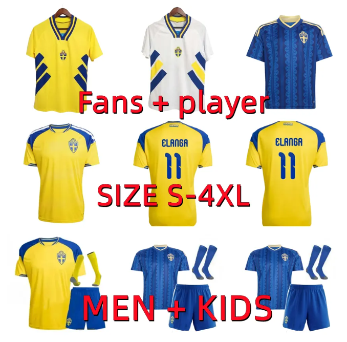 2026 2027 Sweden LARSSON Mens Soccer Jerseys player version 25 26 27 National Team DAHLIN BROLIN INGESSON Football Shirt Uniforms men kids kit RETRO 1988 1994 LARSSON