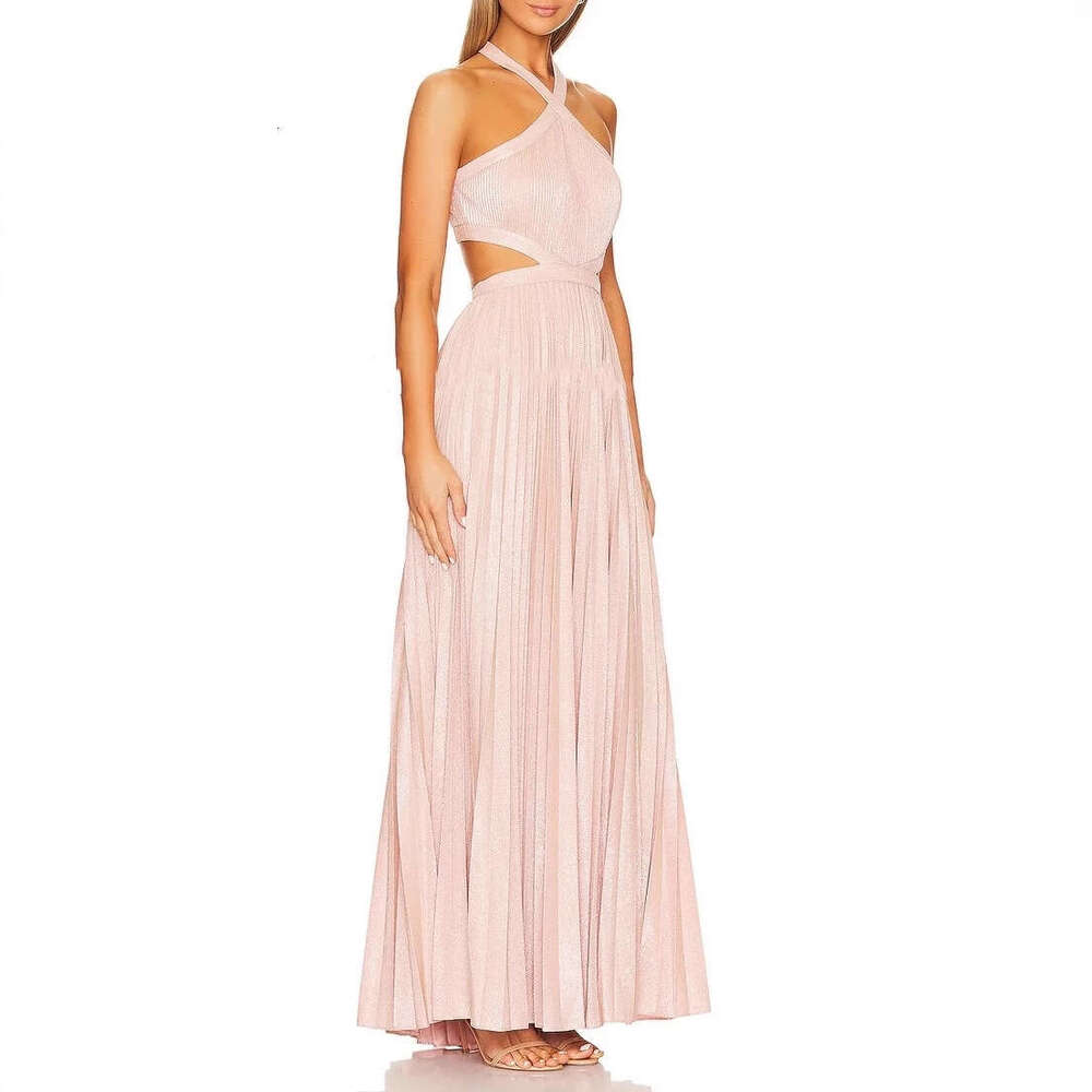 2026 Summer New French k30 Brand Same Sexy Off Shoulder Back Goddess Style Holiday Long Dress