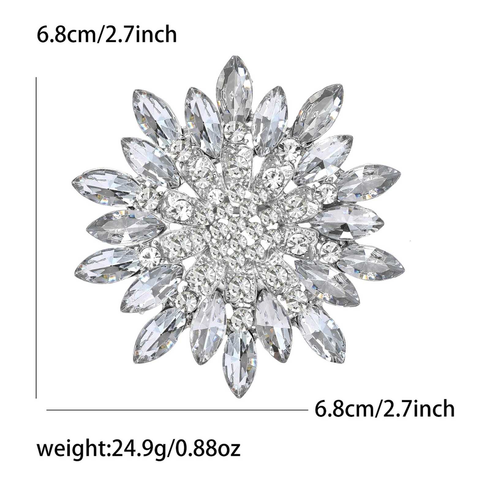 Luxury Rhinestone Sunflower Brooches for Women Unisex Fashion Plant Pins Event Party New Gifts Decoration Clothes Accessories Z260401