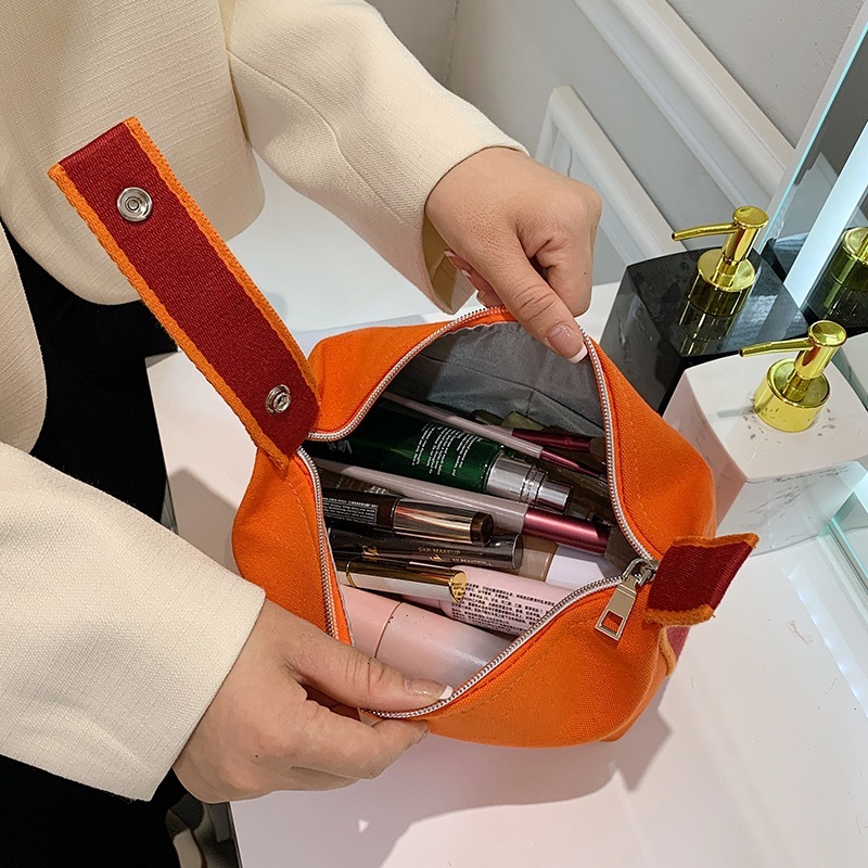 New fashion Style Makeup Internet Celebrity Handheld Canvas Large Capacity Cosmetic Storage Bag, Travel Toiletry Bag